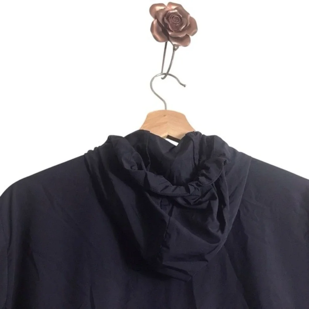 Polo Sport RL‎ Medium Black Performance Full Zip Rain Jacket Hooded Pony Golf